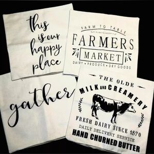 NWOT Set 4 Pillow Covers Farmhouse Country Cottage
